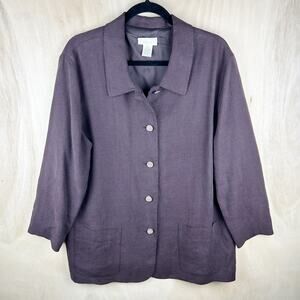 J.‎ Jill Deep Purple Soft Linen Blend Shacket (16)